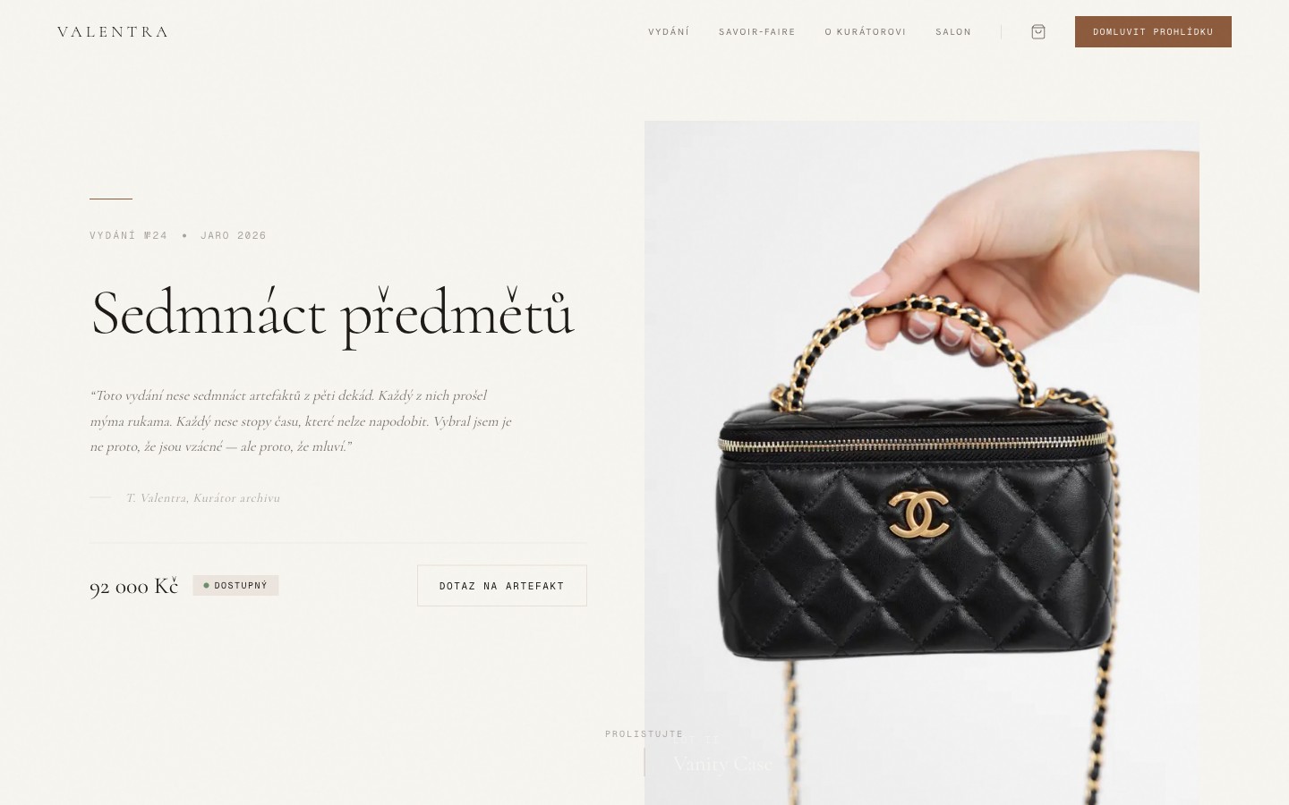 E-shop — náhled webu valentra-archive.cz